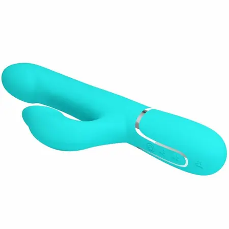 Pretty Love Rabbit Vibrator Pearls Aqua Green - Dual Motor & Beads Sistem