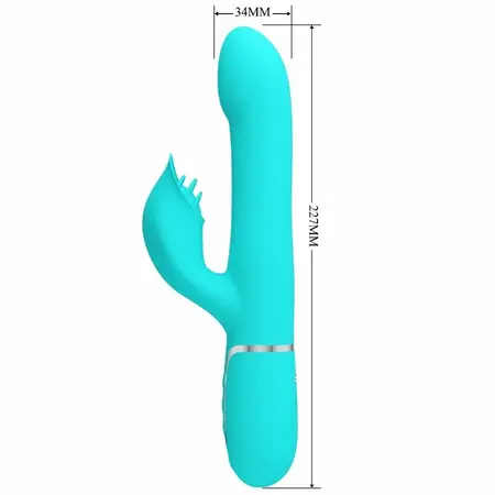 Pretty Love Rabbit Vibrator Pearls Aqua Green - Dual Motor & Beads Sistem