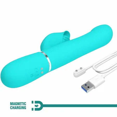 Pretty Love Rabbit Vibrator Pearls Aqua Green - Dual Motor & Beads Sistem