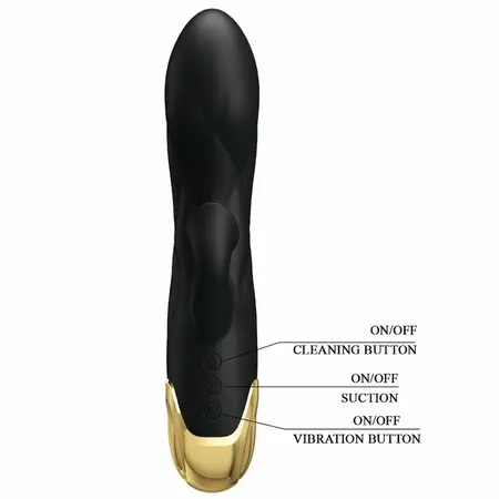 Pretty Love Luxury Crni Intimni Uređaj sa 18K Pozlatom, USB Punjiv