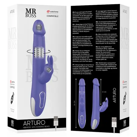 MR BOSS ARTURO Rotirajuca Bezicna Silikonska Intim Masina 24cm Watchme Kompatibilna