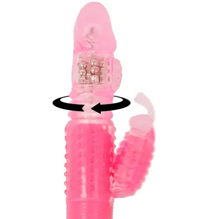 OHMAMA Rotirajuci Zec-Stil Vibrator Multifunkcionalni 25.5cm Roza
