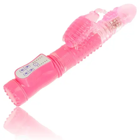 OHMAMA Rotirajuci Zec-Stil Vibrator Multifunkcionalni 25.5cm Roza