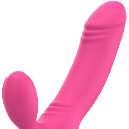 OHMAMA BIX Dvostruka Stimulacija Vibrator Roza Xmas Izdanje 163mm Silikon