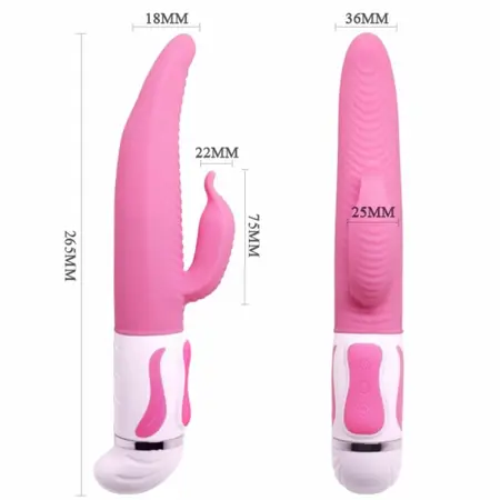 Pretty Love Antoine Silicone Rotating Dual-Action Vibrator, 12 Modes