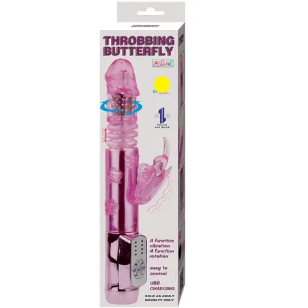 Baile US Rabbit Throbbing Butterfly - Dual Action Intimate Device, Purple