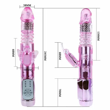 Baile US Rabbit Throbbing Butterfly - Dual Action Intimate Device, Purple