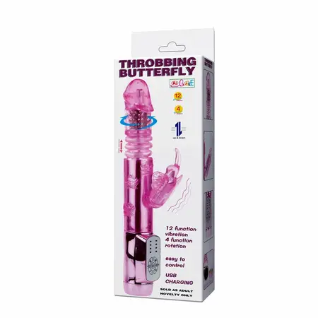Baile US Rabbit Throbbing Butterfly - Dual Action Intimate Device, Purple