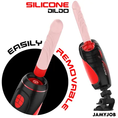 Jamyjob Pyston Base Intimate Device with Remote Control, Black-Red, 21.5 cm