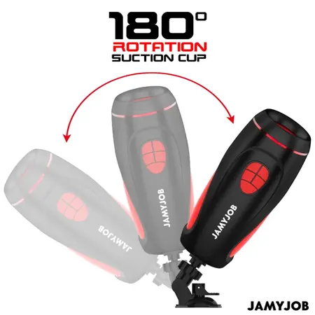 Jamyjob Pyston Base Intimate Device with Remote Control, Black-Red, 21.5 cm