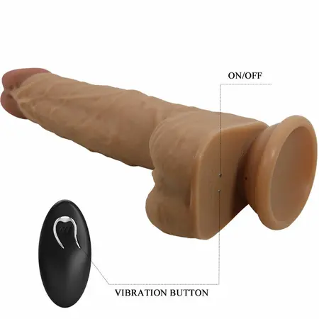 Pretty Love Jonathan Silicone Intimate Machine 21cm 3 Modes Remote Light Brown