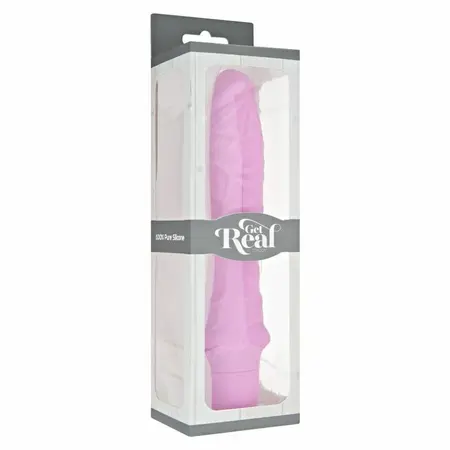 GET REAL Classic Vibrator Large Pink Silicone 7 Modova Vodootporan 24.9cm