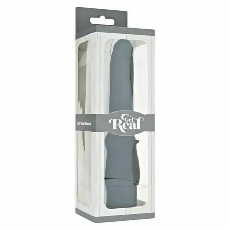 GET REAL Classic Smooth Silicone Vibrator 17.5cm Crni Vodootporan
