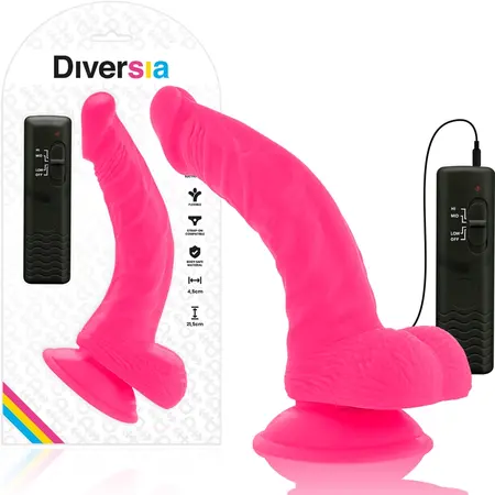 Diversia Fleksibilni Vibracioni Uređaj Roze 21.5cm sa Usisnom Čašom i Daljinskim Upravljanjem