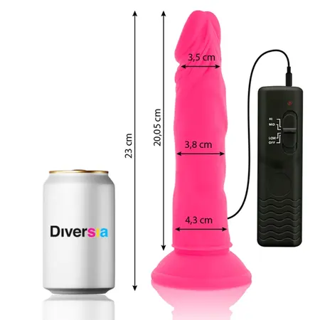 Diversia Fleksibilni Vibracioni Intimni Uređaj Roze 23cm, Usisna Čaša, Daljinski Upravljač