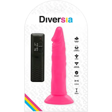Diversia Fleksibilni Vibracioni Intimni Uređaj Roze 23cm, Usisna Čaša, Daljinski Upravljač