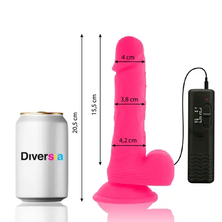 DIVERSIA Fleksibilni Vibracioni Model Roze 20.5cm sa Daljinskim Upravljanjem