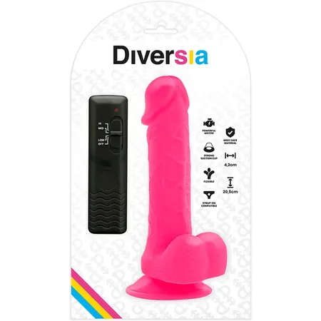 DIVERSIA Fleksibilni Vibracioni Model Roze 20.5cm sa Daljinskim Upravljanjem