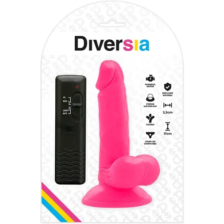 Diversia Fleksibilni Vibracioni Model Roze 17cm sa Usisnom Čašom i Daljinskim Upravljanjem