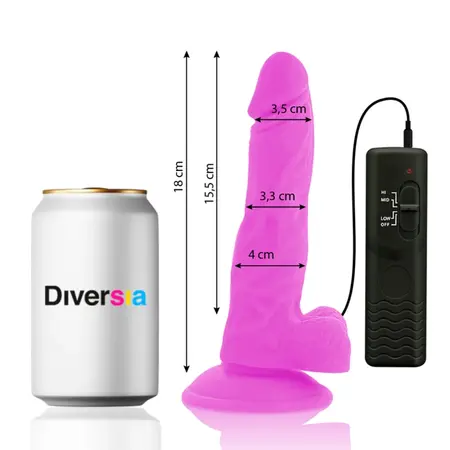 Diversia Fleksibilna Vibraciona Intimna Mašina Ljubičasta 18 cm sa Daljinskim Upravljanjem