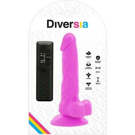 Diversia Fleksibilna Vibraciona Intimna Mašina Ljubičasta 18 cm sa Daljinskim Upravljanjem