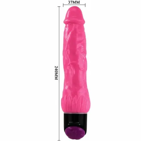 Baile Vibrirajući Roze Model 24 cm – Fleksibilni TPR, Kontrola sa Više Brzina