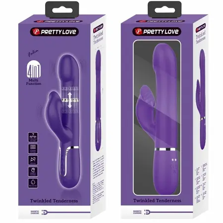 Pretty Love Zalin 4-in-1 Rabbit Vibrator Pearls, Dual Motors, Purple