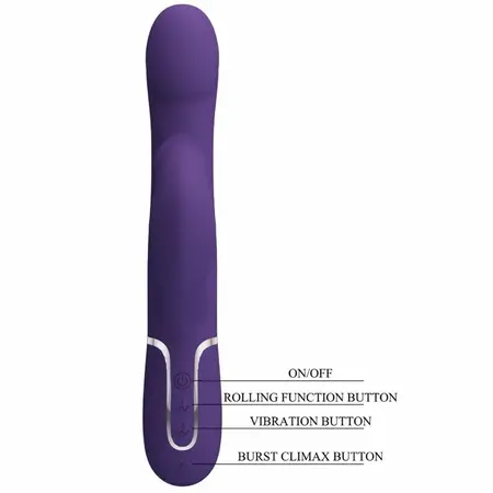 Pretty Love Zalin 4-in-1 Rabbit Vibrator Pearls, Dual Motors, Purple