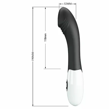Pretty Love Elemental G-Spot Vibrator 30 Modes Black Silicone 21cm