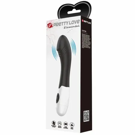 Pretty Love Elemental G-Spot Vibrator 30 Modes Black Silicone 21cm