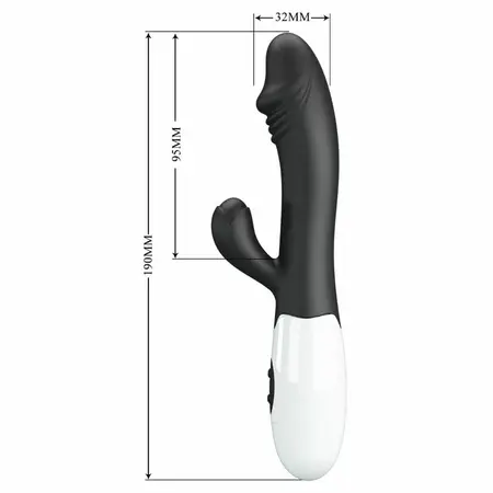 Pretty Love Snappy Black Dual-Action Vibrating Device, 30 Modes