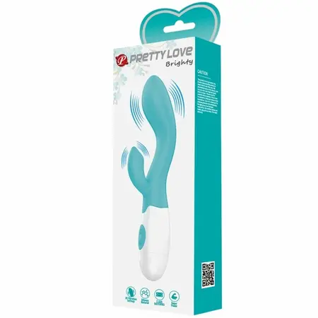 Pretty Love Brighty Dual-Action Aqua Green Silicone Vibrator 21cm