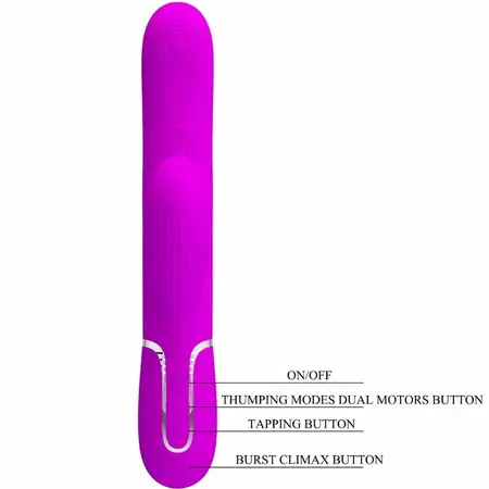 Pretty Love Perlita Violet - 3-u-1 intimni wellness uređaj, Vodootporan, USB