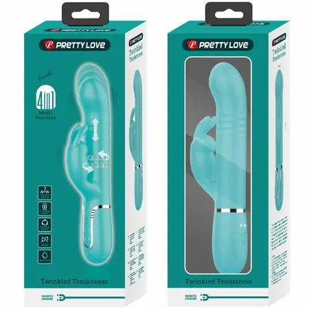 Pretty Love Coale Aqua Green Dual-Motor Intimate System with Beads
