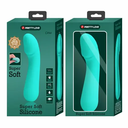 Pretty Love Cetus Fleksibilni silikonski vibrator Aqua Green USB 12 režima