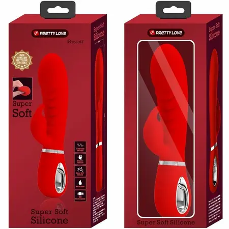 Pretty Love Prescott Multispeed Curved Intimate Vibrator Red 25cm