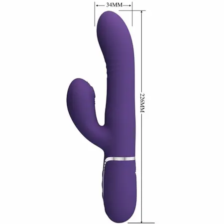 Pretty Love Višenamenski G-Spot vibrator Purple USB Punjiv 29cm