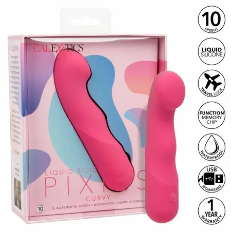 CalExotics Pixies Curvy Pink Fleksibilni silikonski lični masažer