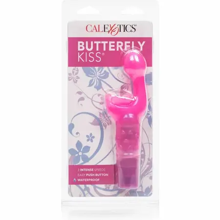 CalExotics Kiss Butterfly Kiss Roze - Višebrzinski Intimni Masažer 7 cm