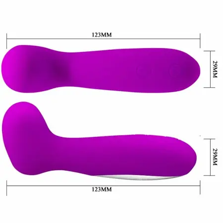 Pretty Love Hiram Silicone Wand - 30 Modes, USB Rechargeable, Purple