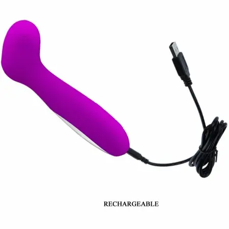 Pretty Love Hiram Silicone Wand - 30 Modes, USB Rechargeable, Purple