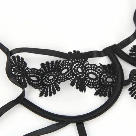 Subblime Strappy Lace teddy S/M – elegantni podesivi čipkani bodi