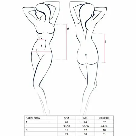 Passion Daryl Teddy Crni L/XL - Elegantan Čipkasti Bodisuti za Žene