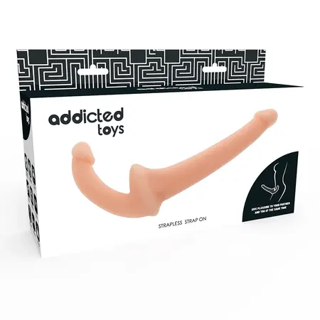 Addicted Toys Dual-Ended Strapless Silicone Intimate Machine 26 cm Black