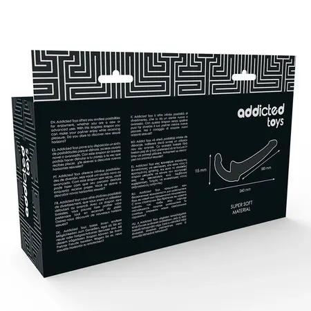 Addicted Toys Dual-Ended Strapless Silicone Intimate Machine 26 cm Black
