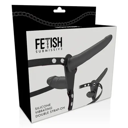 Fetish Submissive Podesivi Pojas Dvostruki Motor Crni Silikonski Sistem 15/8cm