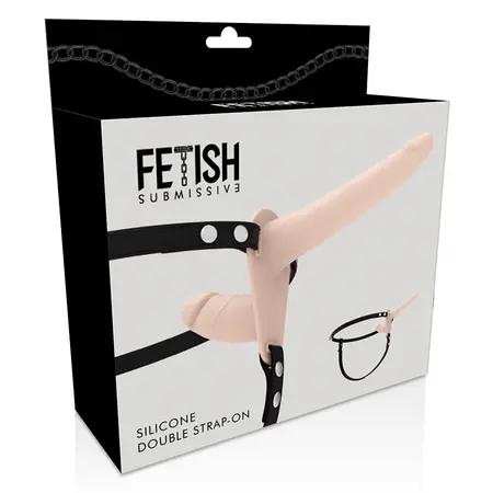 Fetish Submissive Podesivi Dvostruki Pojas Za Dodatke, Bež, Silikon