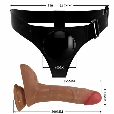Pretty Love BW-022103P Intimni Sistem 15.5 cm Sa Univerzalnim Pojasom, Braon