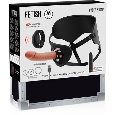 Fetish Submissive Cyberstrap Remote Harness with Silicone Attachment M