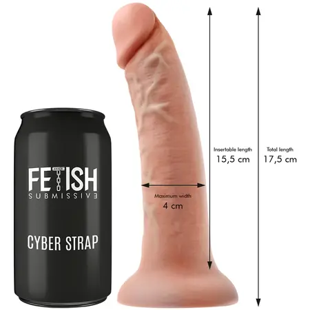 Fetish Submissive Cyber Strap Harness with WATCHME Remote - 17.5cm Silicone